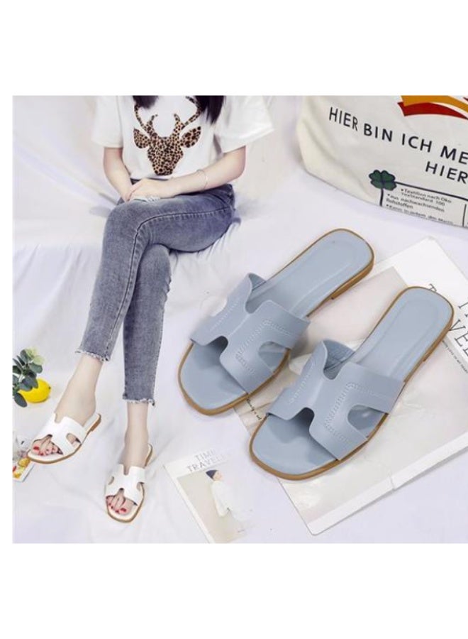 Rup Art صنادل مسطحة زرقاء فاتحة مريحة بتصميم بسيط للنساء والسيدات خفيفة الوزن - Image 2