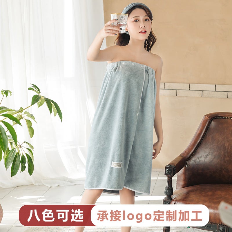 Coral Fleece Bath Towel Adult Beauty Salon Bath Skirt Women'S Tube Top Thickened Absorbent Hair-Free Wearable Bath Towel - Image 2