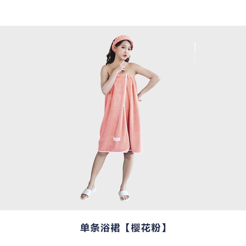 Coral Fleece Bath Towel Adult Beauty Salon Bath Skirt Women'S Tube Top Thickened Absorbent Hair-Free Wearable Bath Towel - Image 1