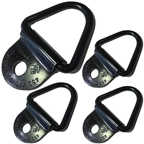LE KAPMOZ Heavy Duty Truck Bed Tie Down Anchors Rings Trailers Hook Cargo Bolt on V Ring Pickups Rail Accessories (4 Pack) - Image 1