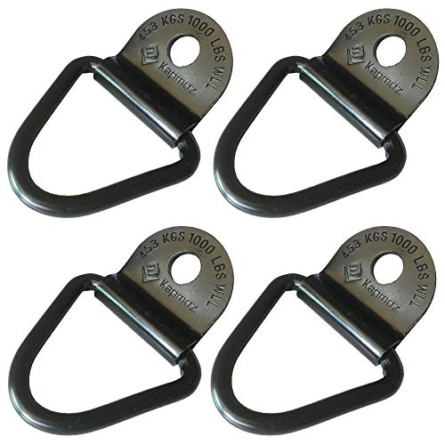 LE KAPMOZ Heavy Duty Truck Bed Tie Down Anchors Rings Trailers Hook Cargo Bolt on V Ring Pickups Rail Accessories (4 Pack) - Image 2