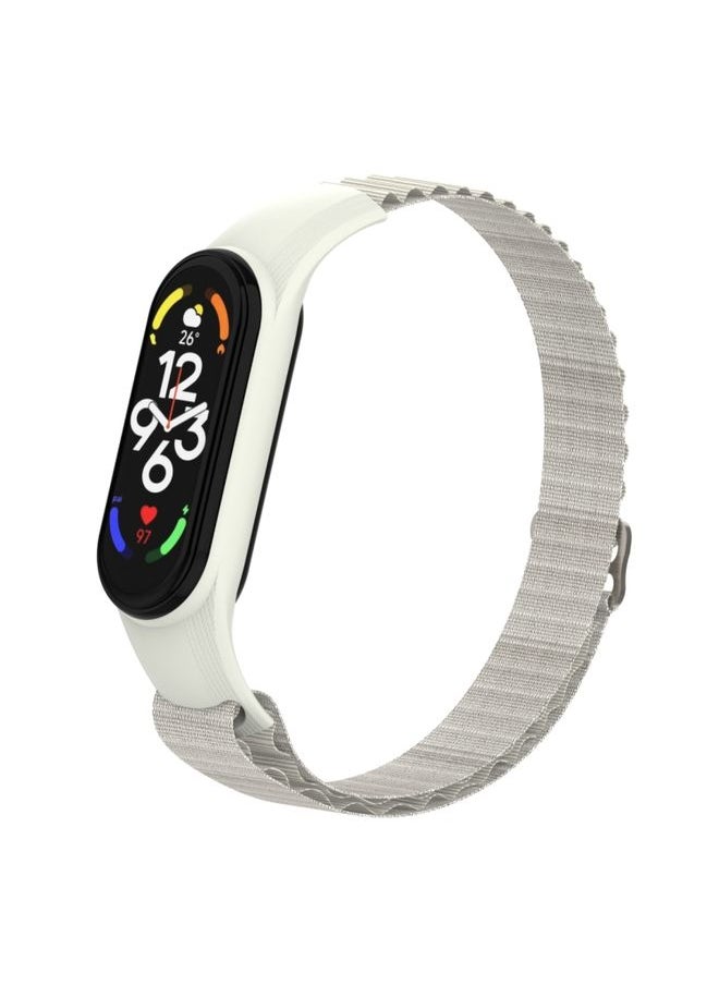 Generic Replacement Strap For Xiaomi Mi Band 3 / 4 / 5 / 6 / 7 9-buckle Alpine Loop Adjustable Watch Band Starlight Color 