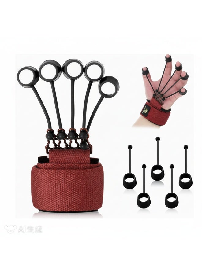 Y&D Finger Exerciser Finger Stretcher Finger Resistance Band Guitar Strength Trainer Reverse Grip Strengthener Climbing Exercise Equipment Finger Extensor Strengthener for Wrist Hand - Image 1