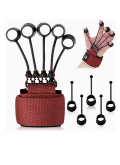 Finger Exerciser Finger Stretcher Finger Resistance Band Guitar Strength Trainer Reverse Grip Strengthener Climbing Exercise Equipment Finger Extensor Strengthener for Wrist Hand