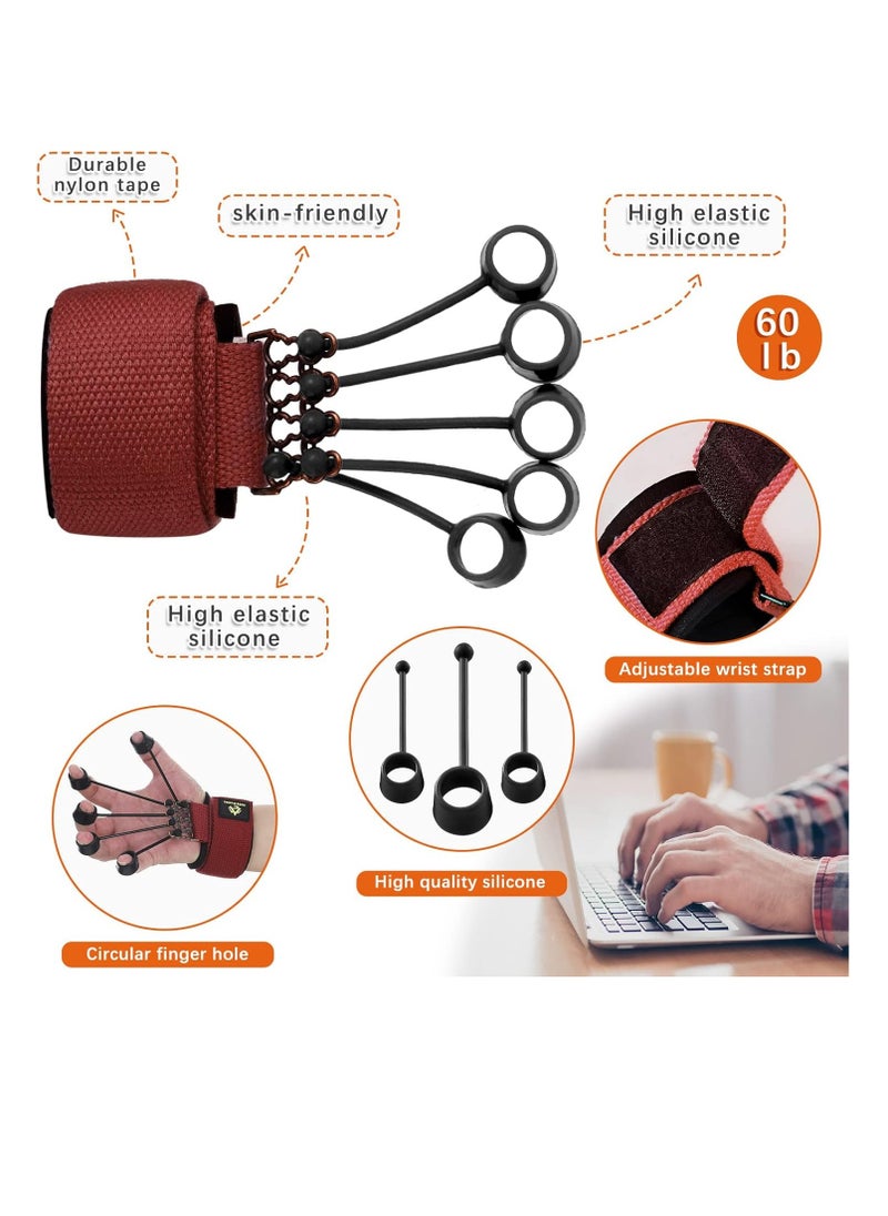 Y&D - Finger Exerciser Finger Stretcher Finger Resistance Band Guitar Strength Trainer Reverse Grip Strengthener Climbing Exercise Equipment Finger Extensor Strengthener for Wrist Hand - Image 1