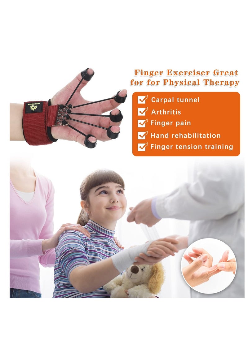Y&D - Finger Exerciser Finger Stretcher Finger Resistance Band Guitar Strength Trainer Reverse Grip Strengthener Climbing Exercise Equipment Finger Extensor Strengthener for Wrist Hand - Image 1