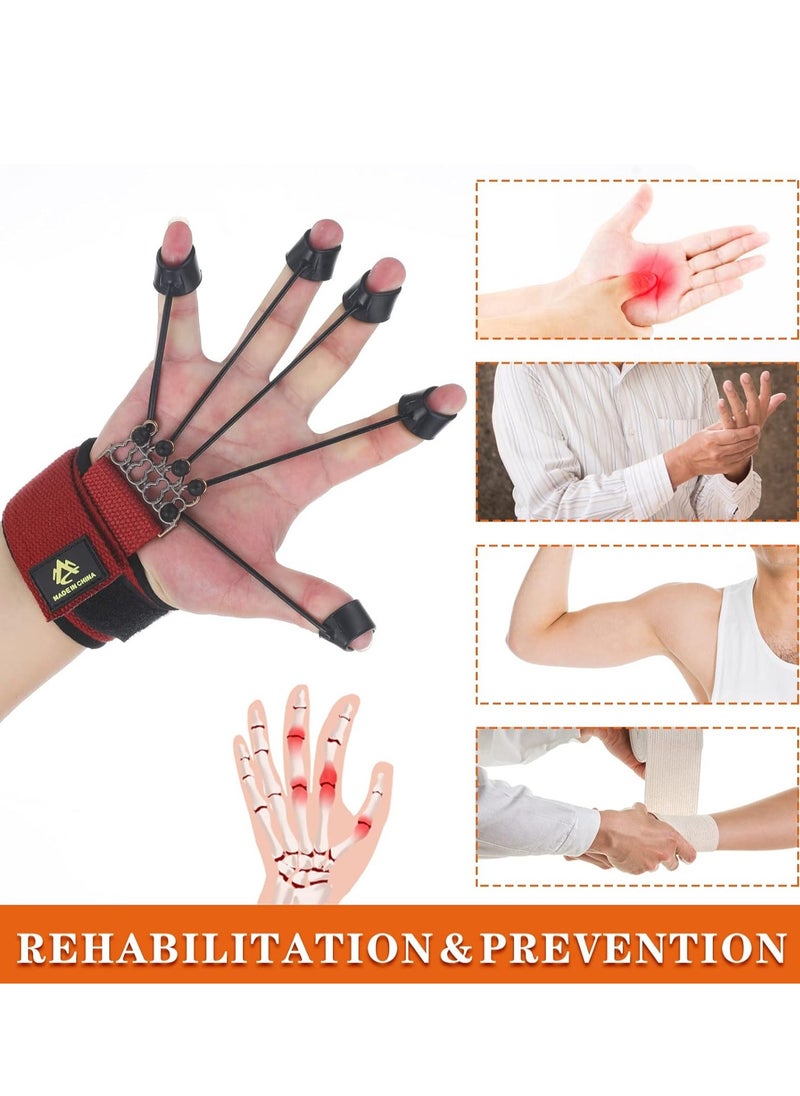 Y&D - Finger Exerciser Finger Stretcher Finger Resistance Band Guitar Strength Trainer Reverse Grip Strengthener Climbing Exercise Equipment Finger Extensor Strengthener for Wrist Hand - Image 1