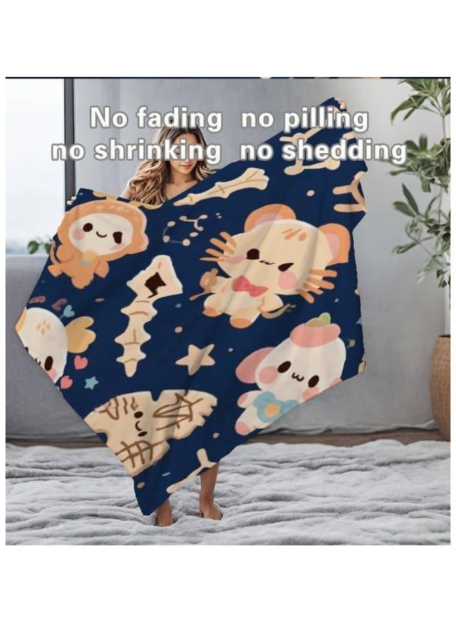 general Children's or student cartoon flannel thin blanket (warm and comfortable, suitable for sleep, games) 100cm*150cm - 635 - Image 1