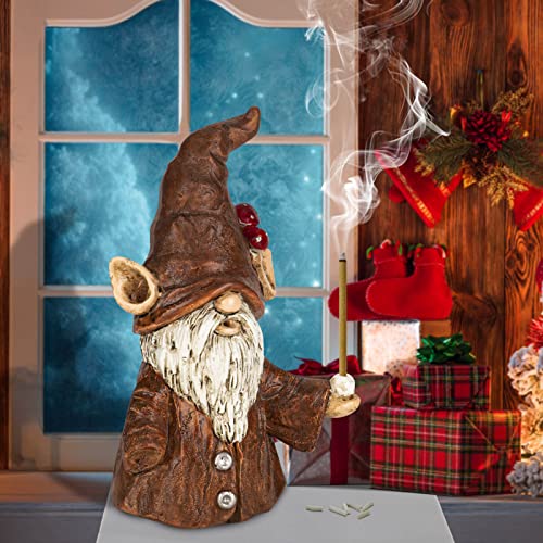 Cacukap Gnome Incense Holder for Sticks, Incense Cone Burner Ornaments, Gnome Decor for Desk, Unique Gnome Gifts for Women Men - Image 5