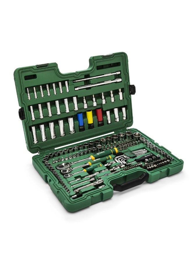 Sata SATA ST09546G 180-Piece 1/4", 3/8", 1/2" Metric Ratchet & Socket Set  - Image 2