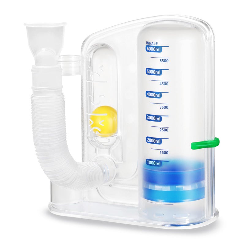 TyeinGo Incentive Spirometer Adult Lung Exerciser Device Breathing Trainer 6000ML Inhale Volume Measurement Equipped with Ball Flow Rate Indicator Scale Indicator