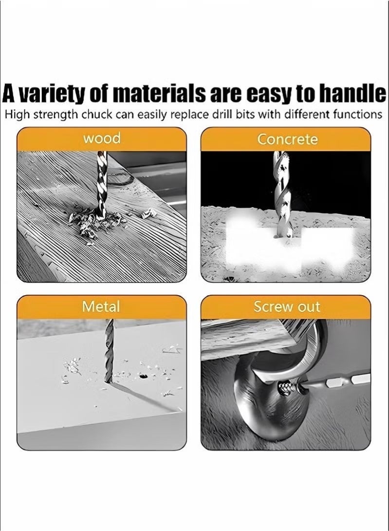 WINSEE 48V Cordless Drill, 3/8 Inch Power Drill Set with Lithium Ion Battery and Charger, Electric Drill with Variable Speed, 19 Positions and 24-Pieces Drill/Driver Accessories Kit - Image 3