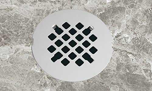 Artiwell 4-1/4” OD Snap-in Shower Drain Cover, Round Shower Drain Strainer Grid, Replacement Cover, Designed for Long-Lasting(Chrome Plated) - Image 2