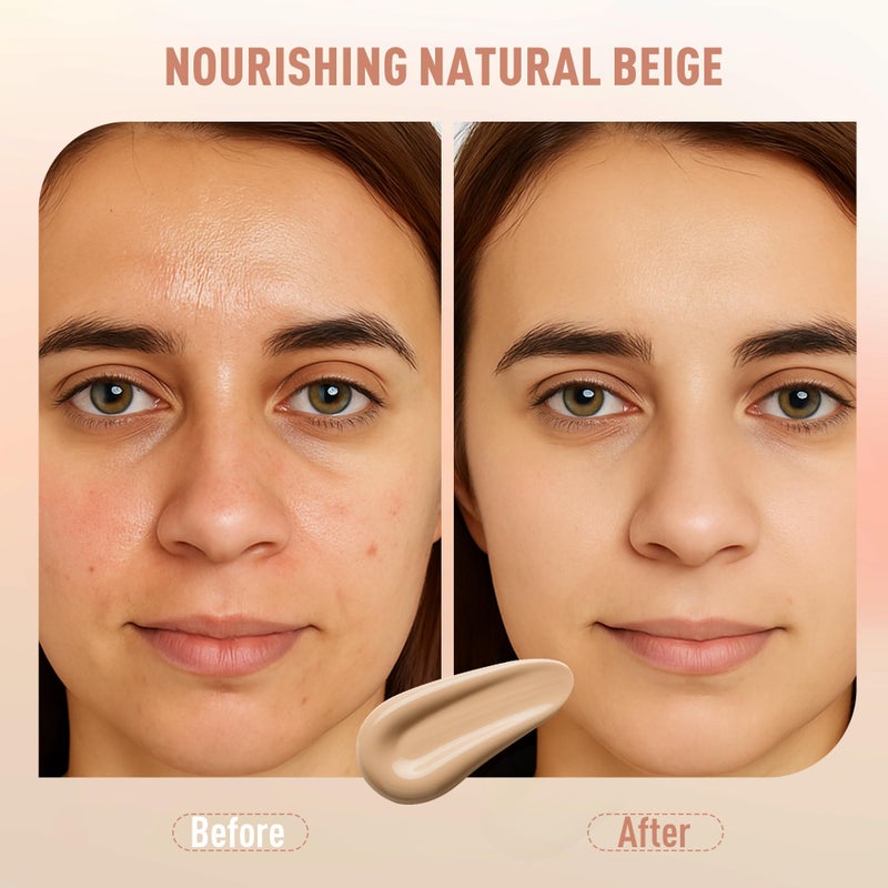 FV 2 Pack Hydrating Liquid Foundation Makeup, Waterproof & Lightweight, Natural Finish with Medium Coverage, Ideal for Dry and Normal Skin (Nourishing Natural Beige) - Image 2