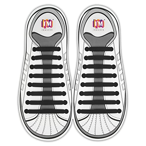 INMAKER No Tie Shoe Laces for Adults and Kids, Elastic Shoelaces for Sneakers, Rubber Silicone Tieless Laces - Image 1