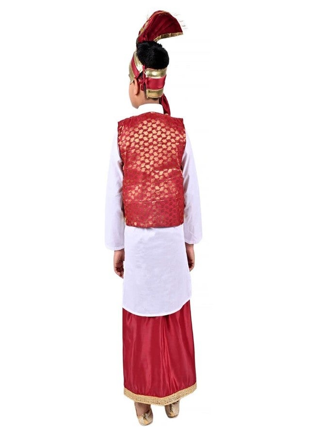 DESI ANDAAZ Punjabi Costume Dress Folk Dance Boys Set of 4(Kurta,Lungi,Jacket& Turra) Indian State Giddha Baisakhi Bhangra Dance Dress for Kids - Image 3