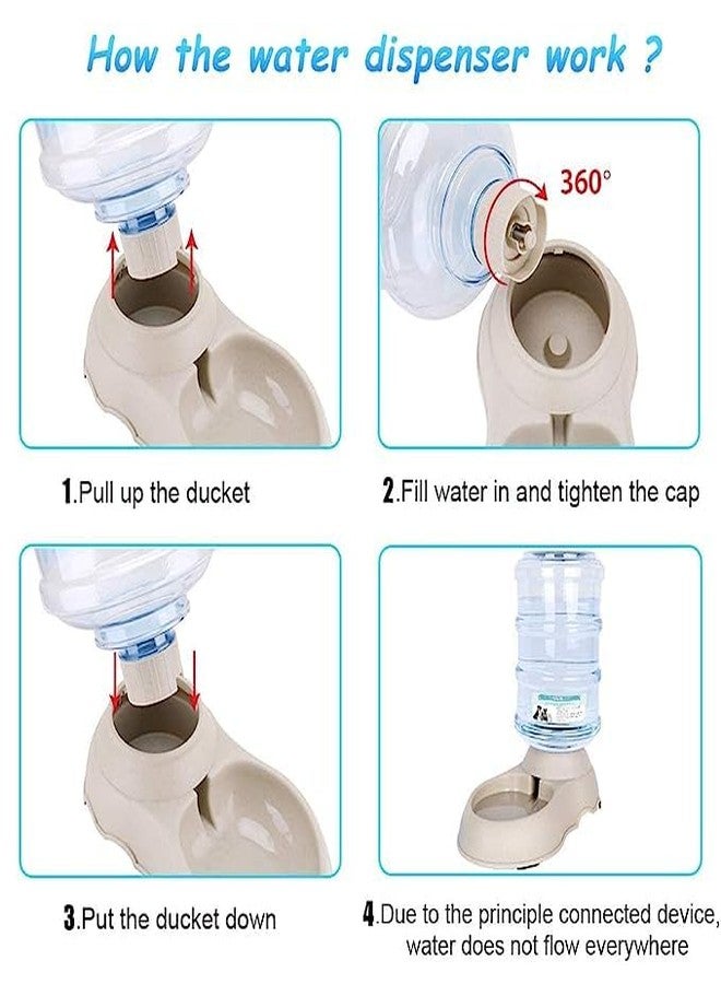 Sajag Automatic Pet Water Dispenser 3.8L Large Capacity Self-Dispensing Gravity Pet Feeder Waterer Cat Dog Feeding Bowl Drinking Water/Automatic Feeding Pet Supplies - Image 5