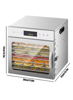 Food Dehydrator, 8 Stainless Steel Trays Dehydrators for Food and Jerky, Herbs, Fruit, Dehydrator Machine with Digital Timer and Temperature Control, Overheat Protection, Recipe Book Included - pzsku/Z53154D0203B200D8A3C5Z/45/_/1725873942/07c225fd-d8b4-48f6-a8e2-f86e02499bc6