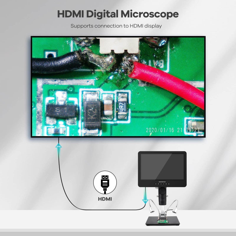 Andonstar AD249S-M 10.1 Inch HDMI Digital Coin Microscope 2000x for Adults, 3 Lens 2160P UHD Video Record, Soldering / Biological Microscope Kit with 32G Card, Windows Compatible - Image 4