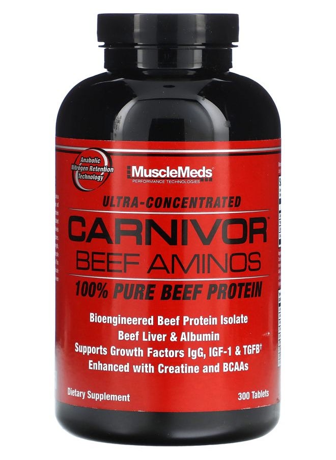 MUSCLEMEDS - Carnivor Beef Aminos 100% Pure Beef Protein 300 Tablets - Image 1