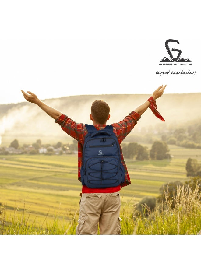 جرينلاندز حقيبة ظهر GNL Ziggy بسعة 37 لتر – كحلي، تصميم مريح، مقاومة للماء، وأقسام تقنية لحمل الأجهزة - Image 4