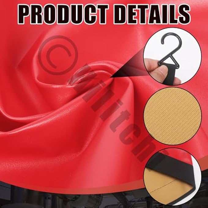Unity 3Pcs Mechanic Fender Cover For Automotive Repair Work  Leather Car Fender Protector Red - Image 5