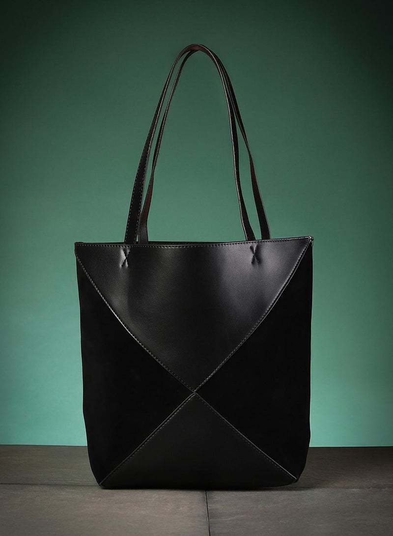 Haute Sauce Solid Zip Lock Regular Suede Hand Bag For Women  - Image 1