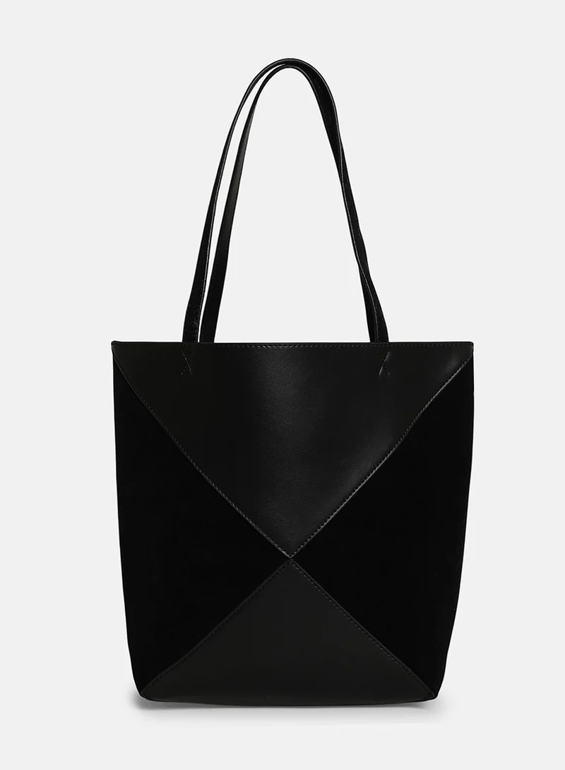 Haute Sauce Solid Zip Lock Regular Suede Hand Bag For Women