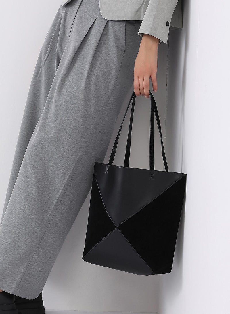 Haute Sauce Solid Zip Lock Regular Suede Hand Bag For Women  - Image 3