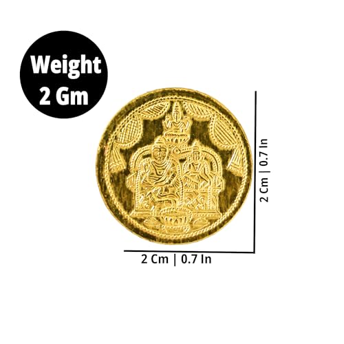 Putrika Brass Padi with 11 Kuber Coins for Pooja|Puja Lakshmi Kubera Coins Set for Wealth|Prosperity & Vastu | Diwali Pooja Items for Mandir, Home Temple|Office&Gift Décor-Azhakku Size 0 with 11 coins - Image 4
