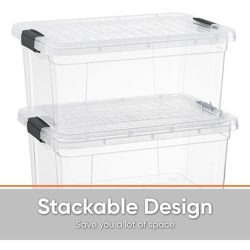 Superio Clear Storage Box with Lid, 21 Quart Plastic Container Bins for Organizing, Stackable Crates, BPA Free, Non Toxic, Odor Free, Organizers for Home, Office, School, and Dorm - Image 3