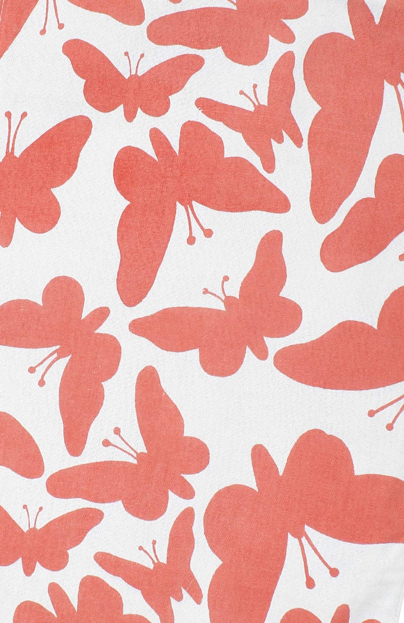 Dekor World Cotton Coral Butterfly Printed Place Mat (Pack of 6) for Dinning Table - Image 2