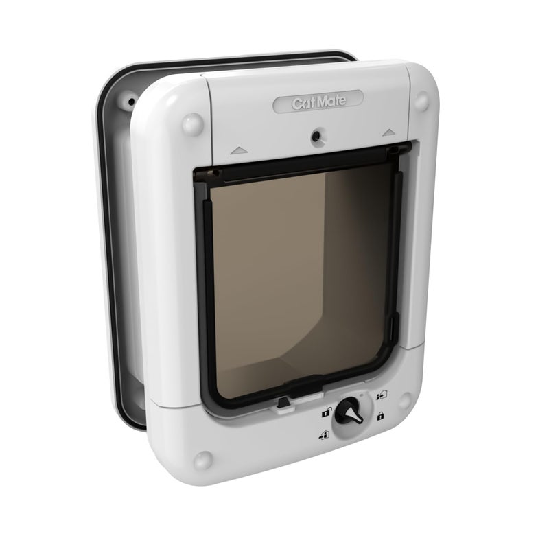 Cat Mate Closer Pets Cat Mate Microchip Activated Medium Size Cat Door for Entry Control of up to 30 Cats  ISO and AVID Compatible