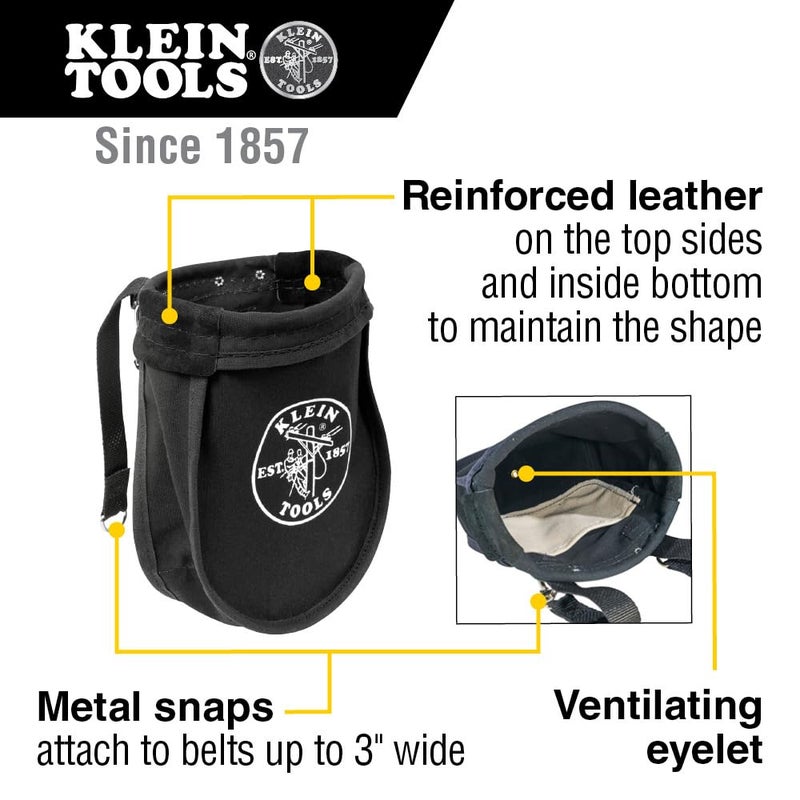 Klein Tools 51A Tool Pouch, Utility Pouch for Carrying Nuts and Bolts, with Interior Pocket, No. 10 Canvas, 9 x 3.5 x 10-Inch, Black - Image 2