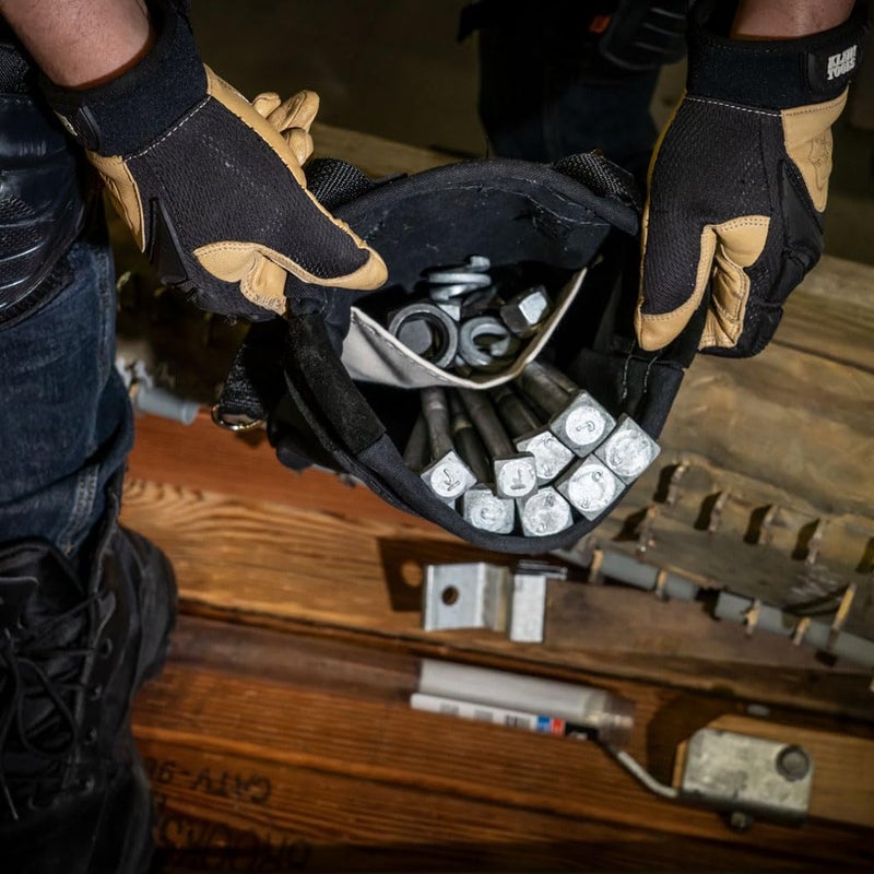 Klein Tools 51A Tool Pouch, Utility Pouch for Carrying Nuts and Bolts, with Interior Pocket, No. 10 Canvas, 9 x 3.5 x 10-Inch, Black - Image 4