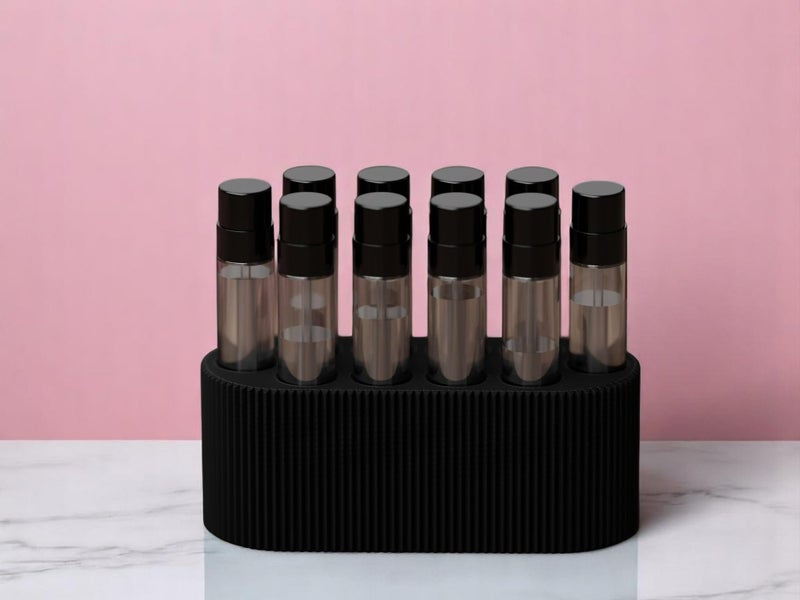 Gallery of Drip Perfume Sample Organizer For Bathroom Or Vanity - Ideal Makeup And Skincare Storage  Desk And Bathroom Counter Organizer  Gift For Her ((Black) Fits 2Ml Perfume Samples (Standard Size)) - Image 5