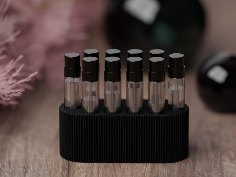 Gallery of Drip Perfume Sample Organizer For Bathroom Or Vanity - Ideal Makeup And Skincare Storage  Desk And Bathroom Counter Organizer  Gift For Her ((Black) Fits 2Ml Perfume Samples (Standard Size)) - Image 4