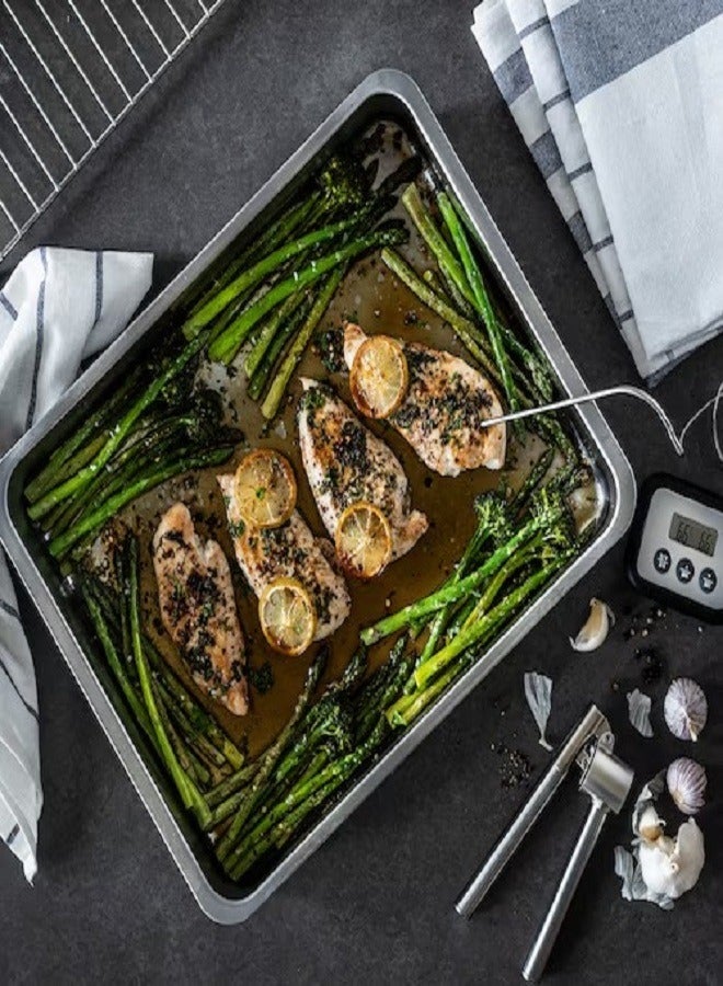 Roasting tray with grill rack, stainless steel, 40 x 32 cm - Image 3