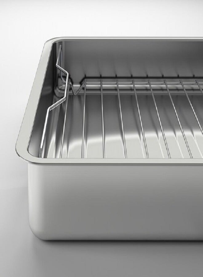 Roasting tray with grill rack, stainless steel, 40 x 32 cm - Image 4