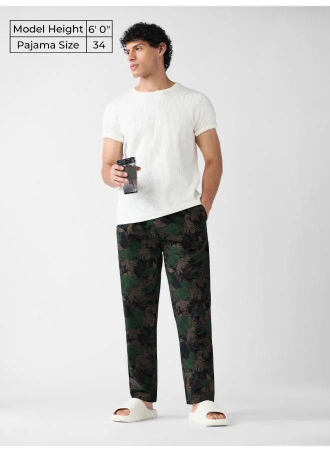 The Souled Store The Souled Store Men Jurassic World Graphic Printed Black Regular Fit Pajamas