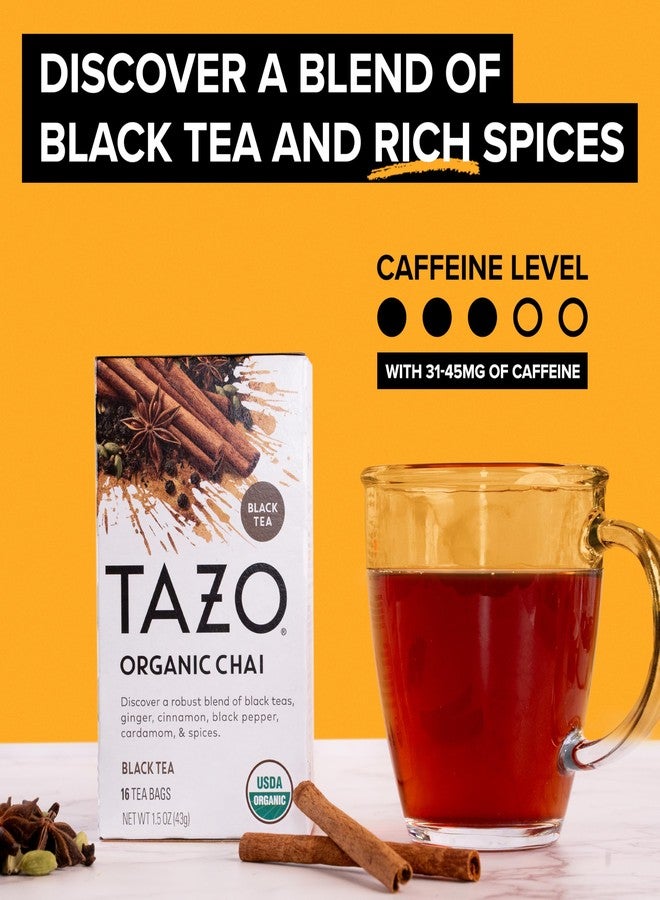 TAZO Organic Chai Black Tea Bags, Caffeinated tea, 16 Total Bags - Image 4