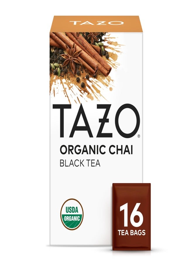 TAZO Organic Chai Black Tea Bags, Caffeinated tea, 16 Total Bags - Image 1
