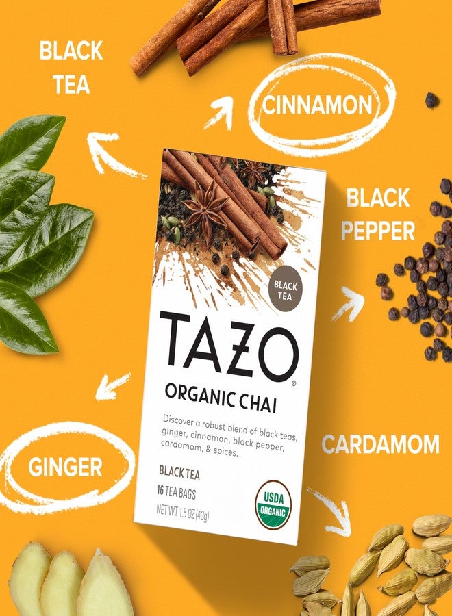TAZO Organic Chai Black Tea Bags, Caffeinated tea, 16 Total Bags - Image 3