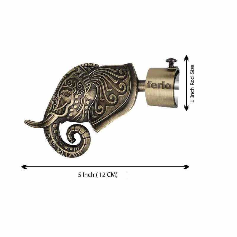 Ferio Aluminium Antique Finish Curtain Brackets for Window and Door Parda HolderCurtain Holders for Wall 1 Inch Rod Support Fittings Curtain Accessories 5 Set 10 pcs - Image 2