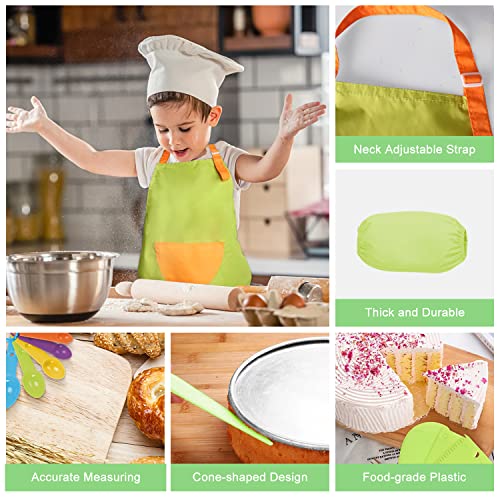 Suhctuptx 50PCS Kids Kitchen Cooking Set - Crocodile Wooden Kid Safe Knife Cutting Board Apron Gloves Fruit Vegetable Crinkle Cutters Peeler Serrated Edges Plastic Toddlers Knives, Kids Knifes for Real Cooking - Image 5