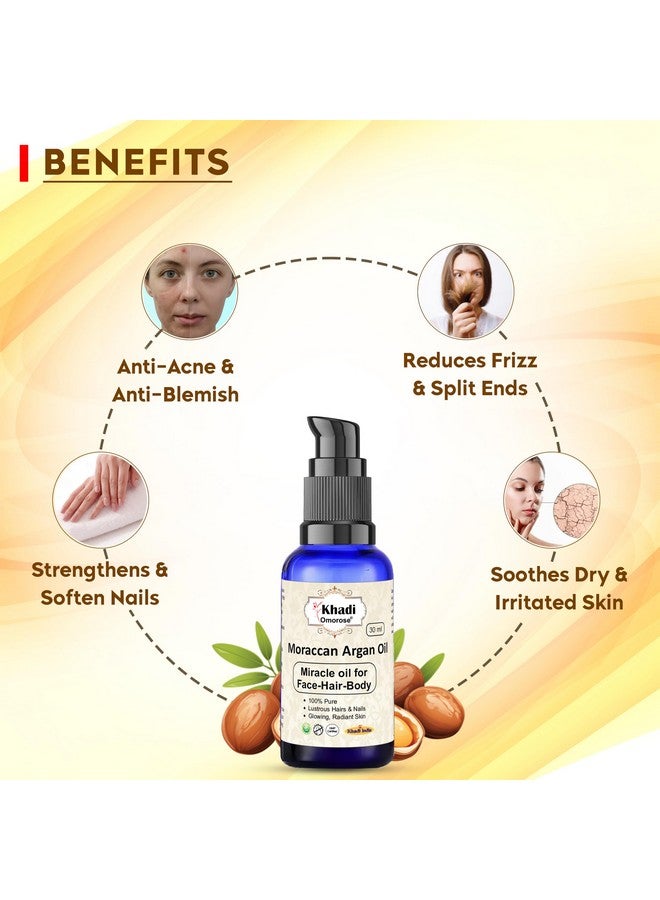 Khadi Omorose Moraccan Argan Oil, Cold Pressed Organic, 30ml, for Skin, Hair & Anti-Ageing Face Care ! 30 ml - Image 3