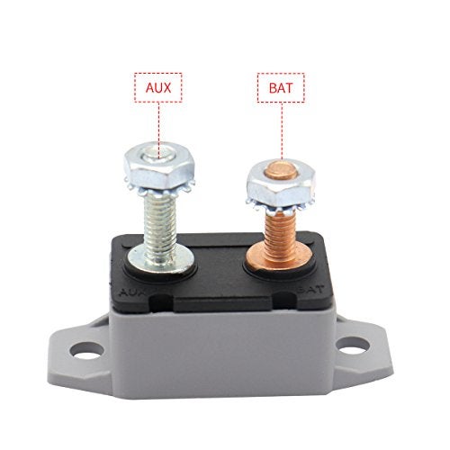 Gloaso 12V 24V Auto Reset Circuit Breaker 30A for Automotive Solar Boat RV and More, DC Motor Resettable Breakers 12 Volt- 28V 30 Amp Type 1 with Cover Stud Bolt, 2 Pack - Image 3