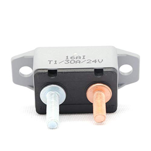 Gloaso 12V 24V Auto Reset Circuit Breaker 30A for Automotive Solar Boat RV and More, DC Motor Resettable Breakers 12 Volt- 28V 30 Amp Type 1 with Cover Stud Bolt, 2 Pack - Image 4