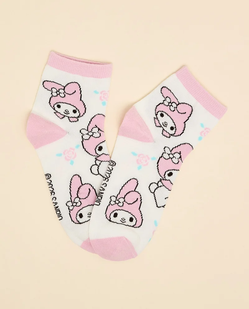 R&B 3 Pack My Melody Print Ankle Socks