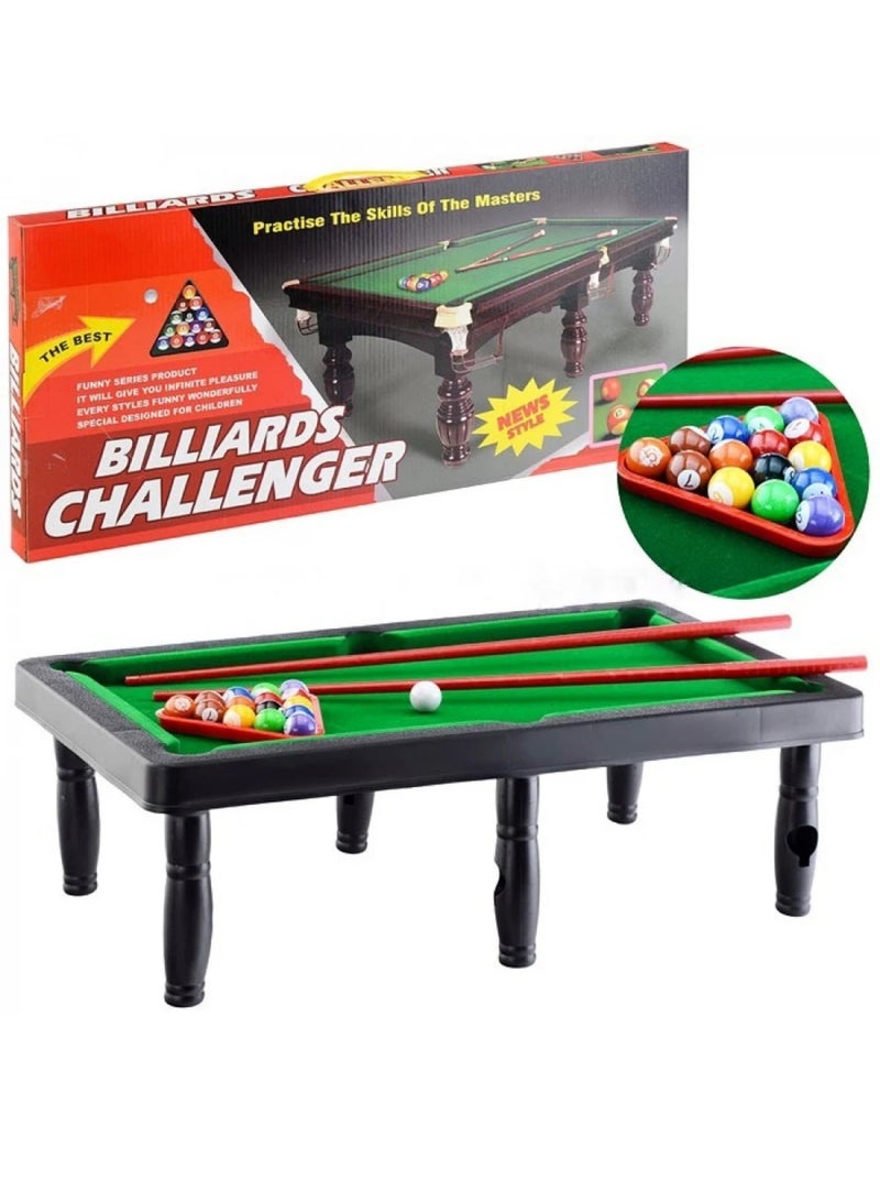 Billiard Table Game Classic Portable Game Table Indoor and Outdoor Game for Children Interactive Game Set for Home and Carrying During Travel with Triangle for Balls  - Image 1